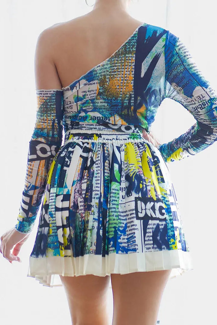 Nova — Pleated Satin Skirt Part of the Nova Collection Her Bottari