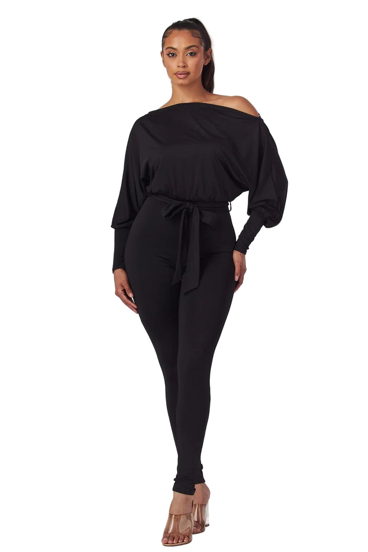 Bardot — Off The Shoulder Self Tie Jumpsuit