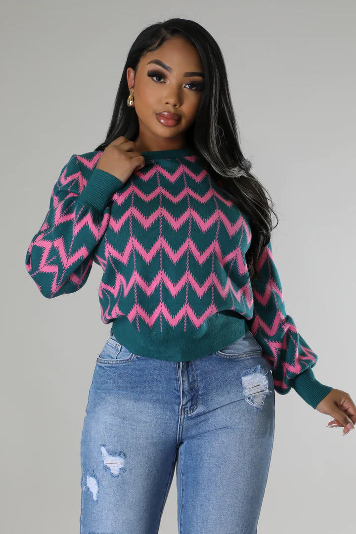 Color Greek Knit Sweater