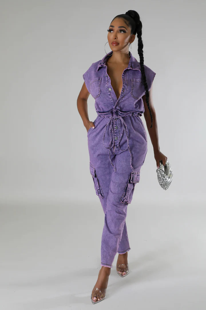 Lavender Denim Jumpsuit