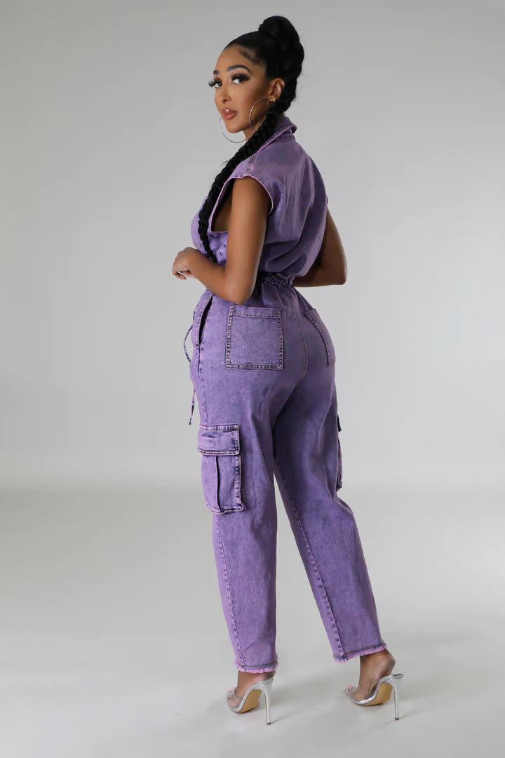 Lavender Denim Jumpsuit