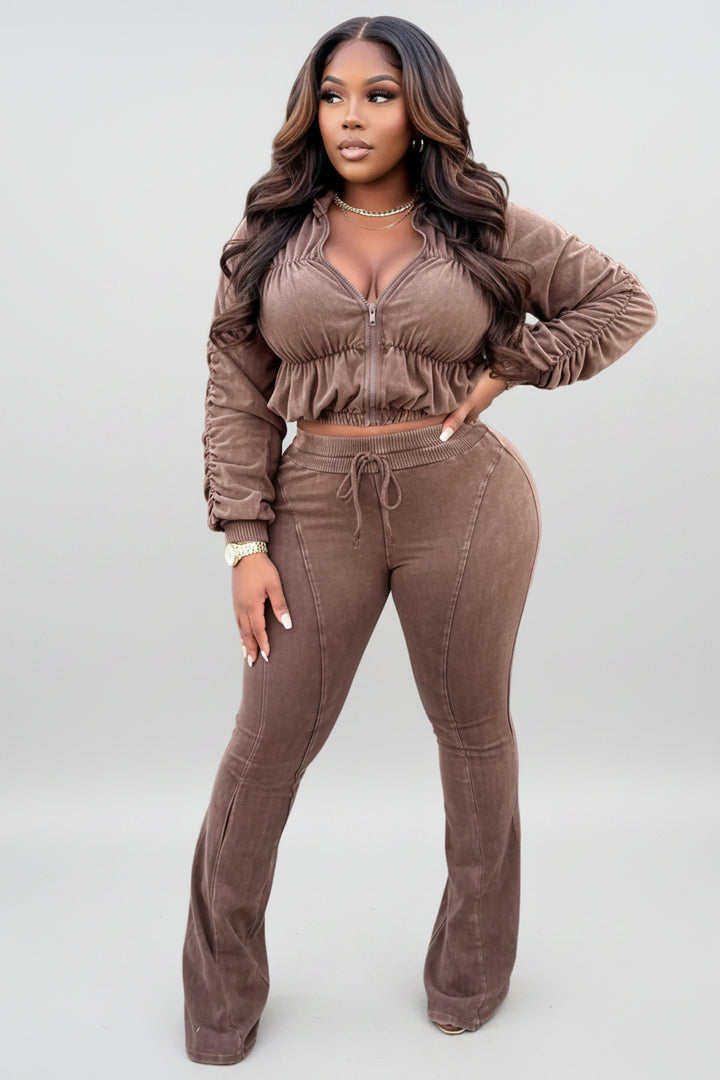 Teddy Baby 2pc Lounge Set | Cozy Shirring Sleeve Outfit BJ's Closets