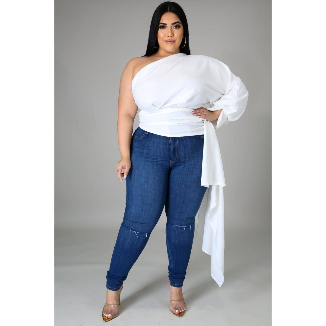Ava — One Shoulder Drape Top