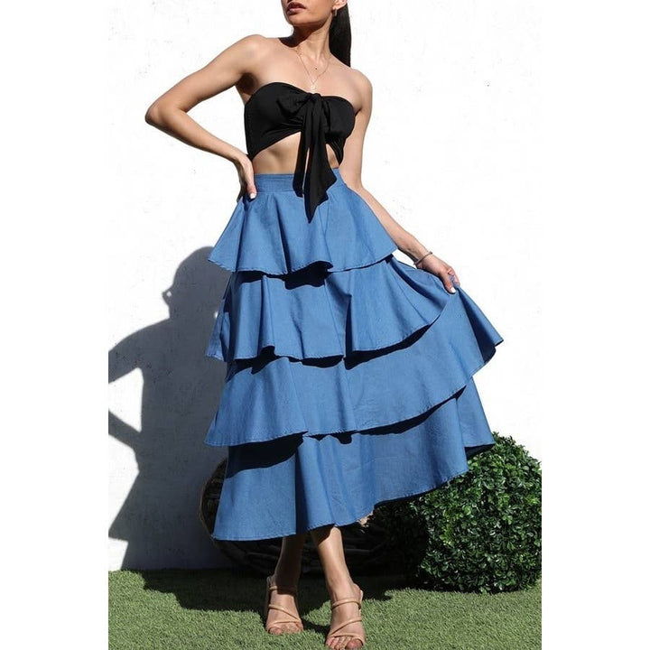 VENETIAN TOP AND TIERED SKIRT SET