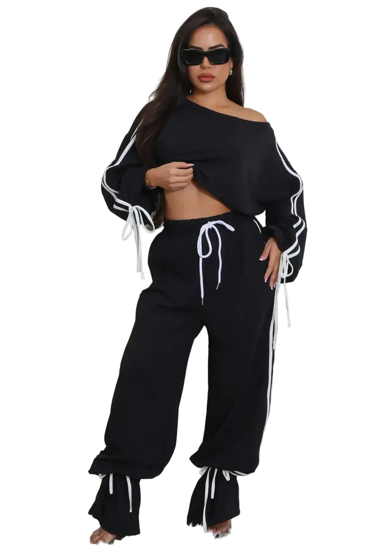 LaDazy wide-leg pant set relaxed two-piece lounge outfit from SRMGRLZ