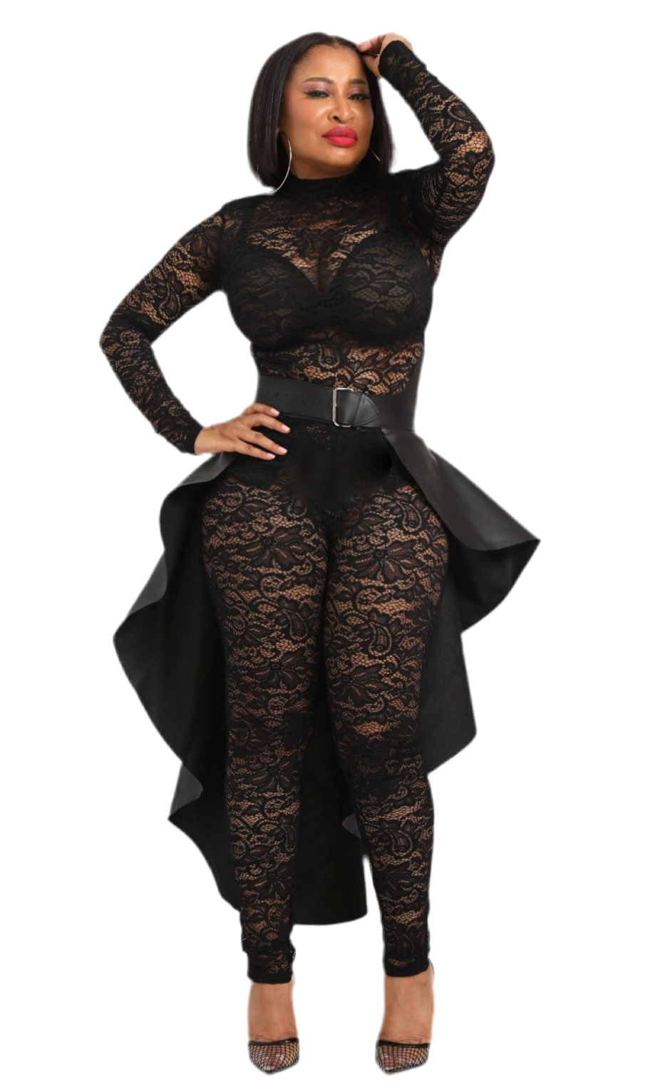 Lacy Contour Two-Piece Set – Curve-Hugging Elegance