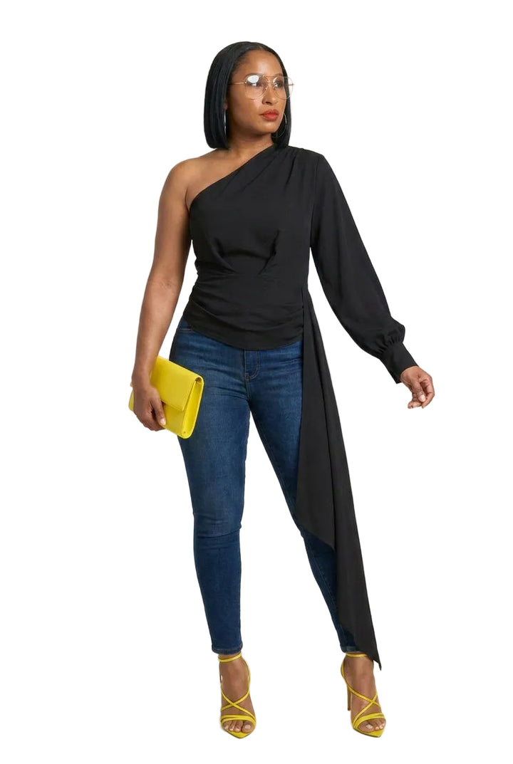 Ava — One Shoulder Drape Top