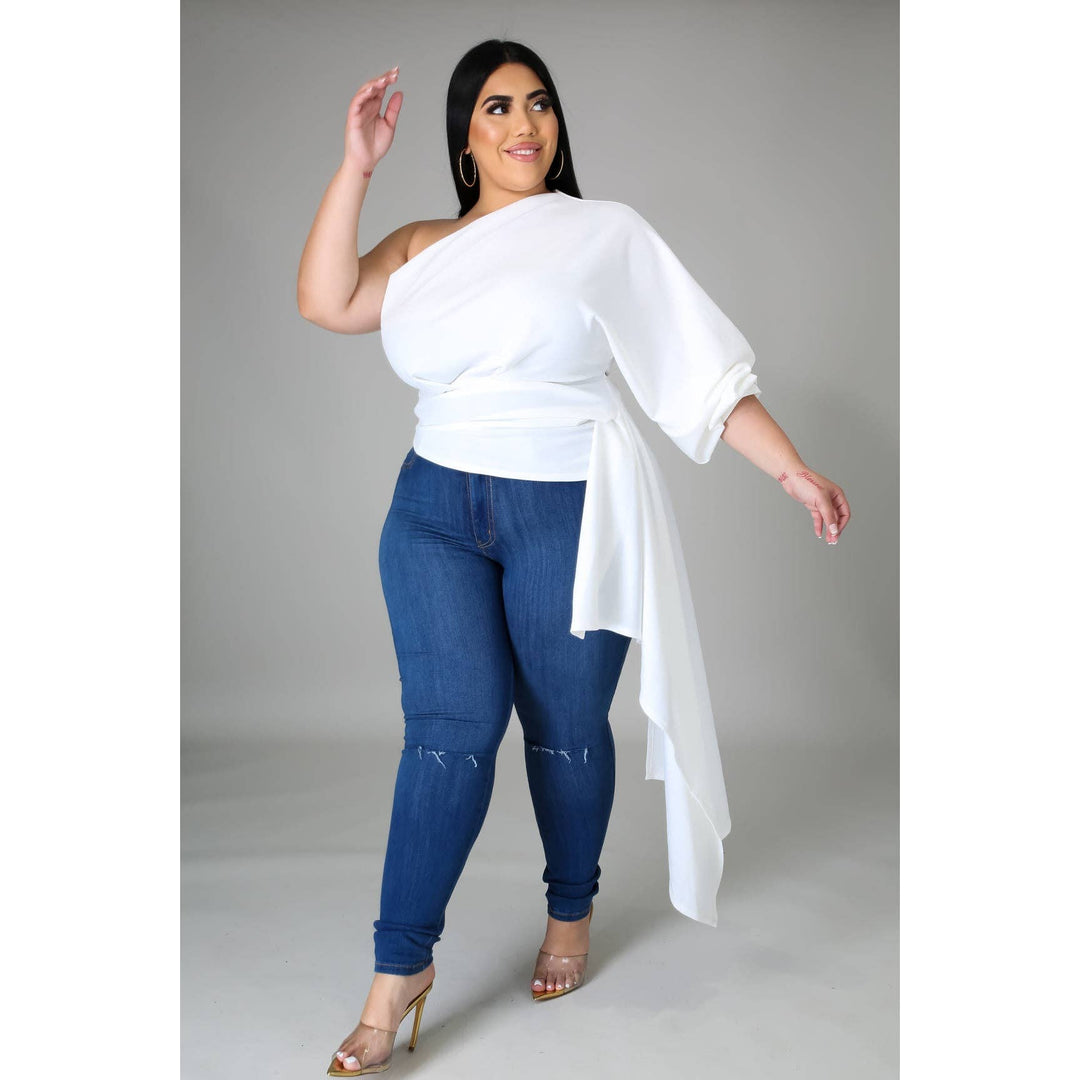 Ava — One Shoulder Drape Top