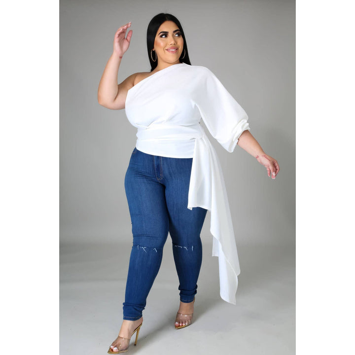 Ava — One Shoulder Drape Top