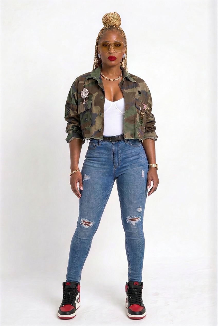 Camo Couture — Designer Cropped Camo Jacket